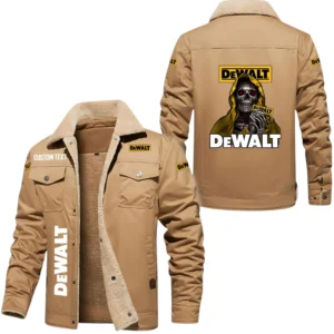 Dewalt Exclusive Logo Fleece-lined Thick Jacket, Fur Lapel Collar Warm Custom Name TN070625Y10FLJCT1DEW