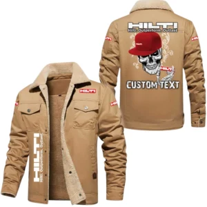 Hilti Exclusive Logo Fleece-lined Thick Jacket, Fur Lapel Collar Warm Custom Name TN070625Y10FLJCT3HIL
