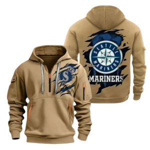 Seattle Mariners Half Zip Hoodie Sport Hooded Multi-Pockets Custom Name TN070625Y25QZ2HCT1MBSEA