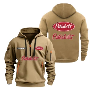 Peterbilt Half Zip Hoodie, Sport Hooded Multi-Pocket, Custom Name HG070625Y25QZ2HCT1PET