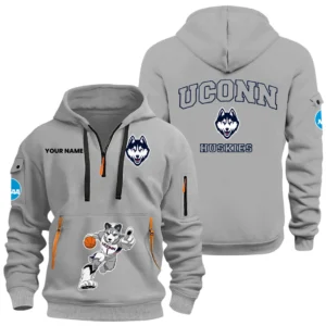 UConn Huskies Half Zip Hoodie Sport Hooded Multi-Pockets Custom Name HIDI030625Y25QZ2HNCUH