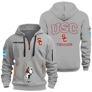 USC Trojans Half Zip Hoodie Sport Hooded Multi-Pockets Custom Name HIDI030625Y25QZ2HNCUSC