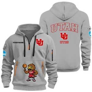 Utah Utes Half Zip Hoodie Sport Hooded Multi-Pockets Custom Name HIDI030625Y25QZ2HNCUU