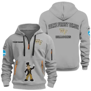 Wake Forest Demon Deacons Half Zip Hoodie Sport Hooded Multi-Pockets Custom Name HIDI030625Y25QZ2HNCWF