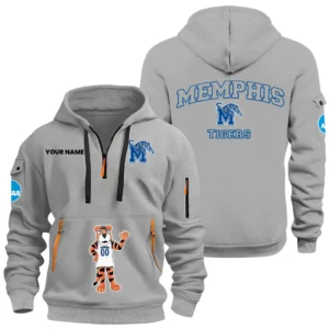Memphis Tigers Half Zip Hoodie Sport Hooded Multi-Pockets Custom Name HIDI040625Y25QZ2HNCMEM