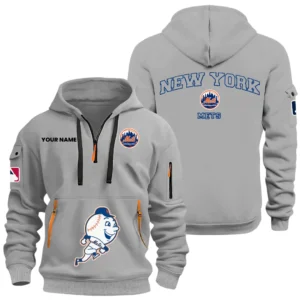 New York Mets Half Zip Hoodie Sport Hooded Multi-Pockets Custom Name HIDI070625Y25QZ2HMBNYM