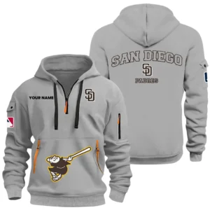 San Diego Padres Half Zip Hoodie Sport Hooded Multi-Pockets Custom Name HIDI070625Y25QZ2HMBSD