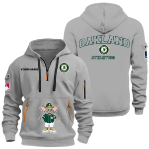 Oakland Athletics Half Zip Hoodie Sport Hooded Multi-Pockets Custom Name HIDI100625Y25QZ2HMBOAK