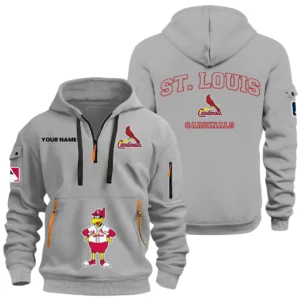 St. Louis Cardinals Half Zip Hoodie Sport Hooded Multi-Pockets Custom Name HIDI100625Y25QZ2HMBSLC