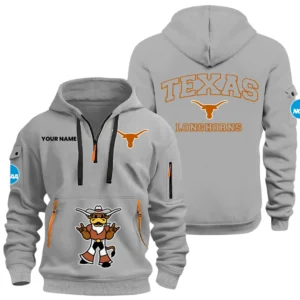 Texas Longhorns Half Zip Hoodie Sport Hooded Multi-Pockets Custom Name HIDI310525Y25QZ2HNCTEX