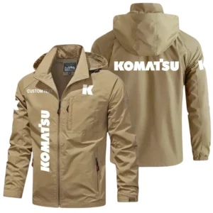 Komatsu Windbreaker Jacket Hooded Detachable, Outdoor Windproof Running Jacket, Custom Name HIHI060325Y28WJ86KOA