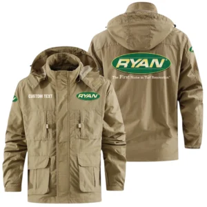 Ryan Turf Renovation Exclusive Logo Windbreaker Jacket Hooded Detachable, Outdoor Jacket Multi Pocket, Custom Name HIDI200325Y26WMPRTR