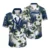 Navy Tropical Flower 3