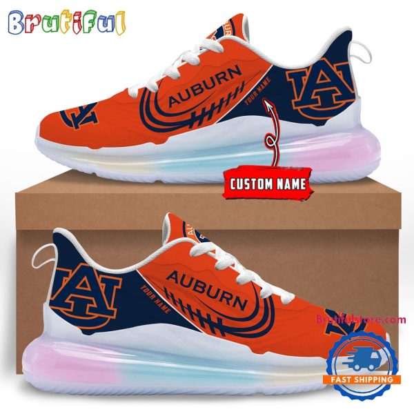 NCAA Auburn Tigers Womens Rainbow Atmospheric Cushion Running Shoes Football Womens Shoes 1.jpg