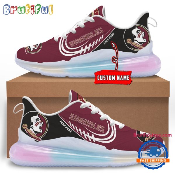 NCAA Florida State Seminoles Womens Rainbow Atmospheric Cushion Running Shoes Football Womens Shoes 1.jpg