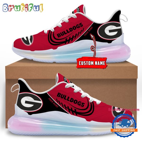 NCAA Georgia Bulldogs Womens Rainbow Atmospheric Cushion Running Shoes Football Womens Shoes.jpg