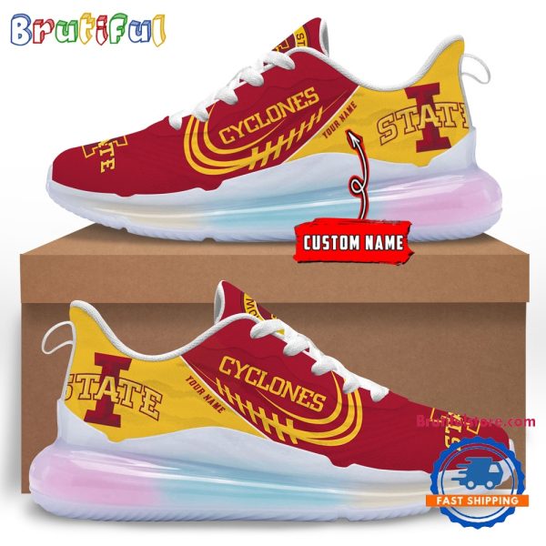 NCAA Iowa State Cyclones Womens Rainbow Atmospheric Cushion Running Shoes Football Womens Shoes.jpg