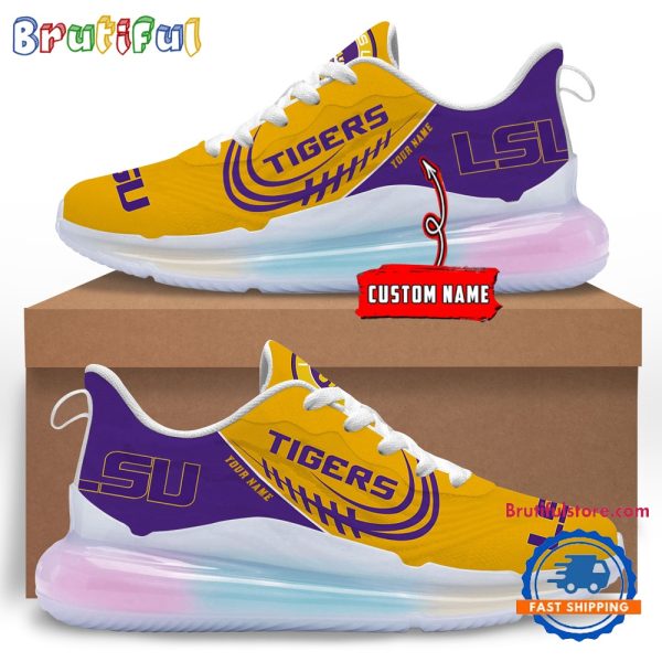 NCAA LSU Tigers Womens Rainbow Atmospheric Cushion Running Shoes Football Womens Shoes 2.jpg