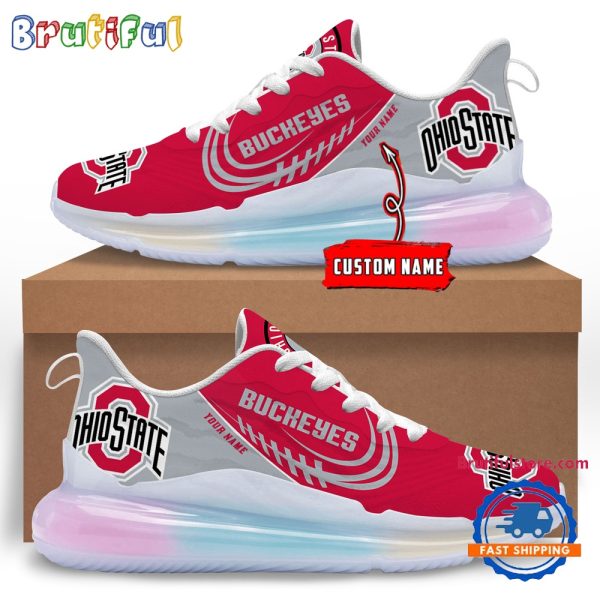 NCAA Ohio State Buckeyes Womens Rainbow Atmospheric Cushion Running Shoes Football Womens Shoes.jpg