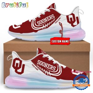 NCAA Oklahoma Sooners Womens Rainbow Atmospheric Cushion Running Shoes Football Womens Shoes.jpg