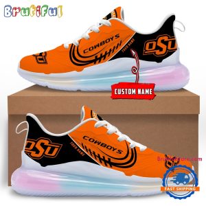 NCAA Oklahoma State Cowboys Womens Rainbow Atmospheric Cushion Running Shoes Football Womens Shoes.jpg