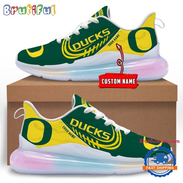 NCAA Oregon Ducks Womens Rainbow Atmospheric Cushion Running Shoes Football Womens Shoes.jpg