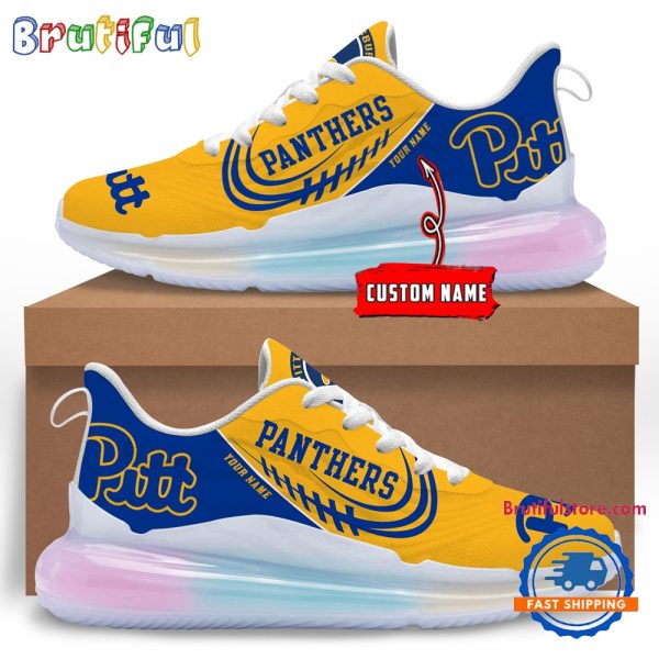 NCAA Pittsburgh Panthers Womens Rainbow Atmospheric Cushion Running Shoes Football Womens Shoes.jpg