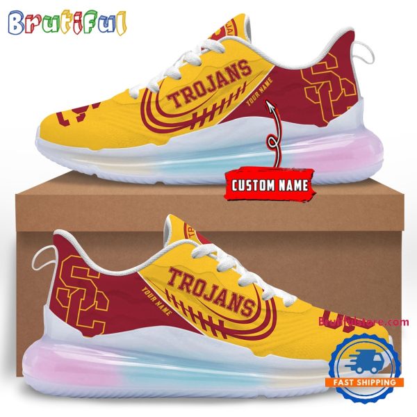 NCAA USC Trojans Womens Rainbow Atmospheric Cushion Running Shoes Football Womens Shoes.jpg