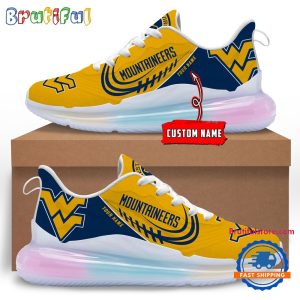 NCAA West Virginia Mountaineers Womens Rainbow Atmospheric Cushion Running Shoes Football Womens Shoes.jpg