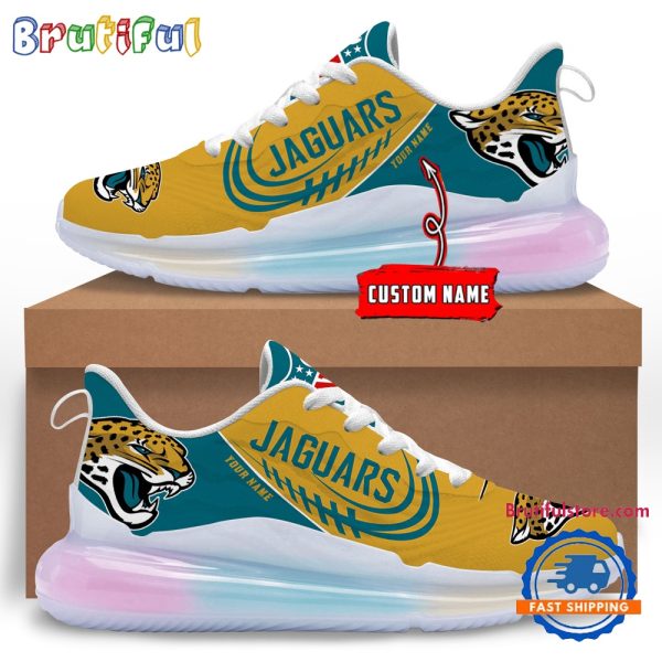 NFL Jacksonville Jaguars Womens Rainbow Atmospheric Cushion Running Shoes Football Womens Shoes.jpg