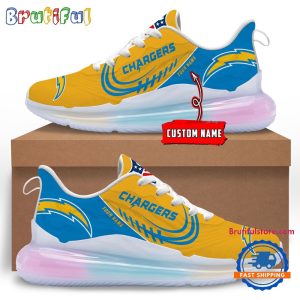 NFL Los Angeles Chargers Womens Rainbow Atmospheric Cushion Running Shoes Football Womens Shoes.jpg