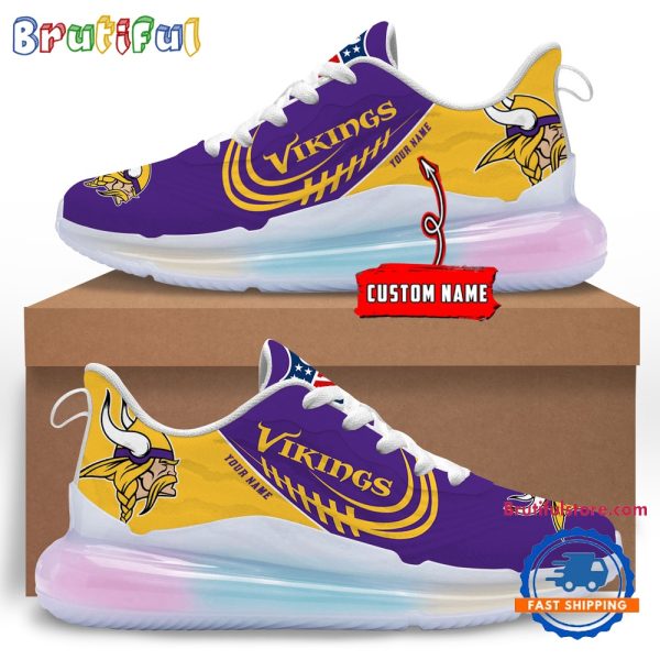 NFL Minnesota Vikings Womens Rainbow Atmospheric Cushion Running Shoes Football Womens Shoes.jpg