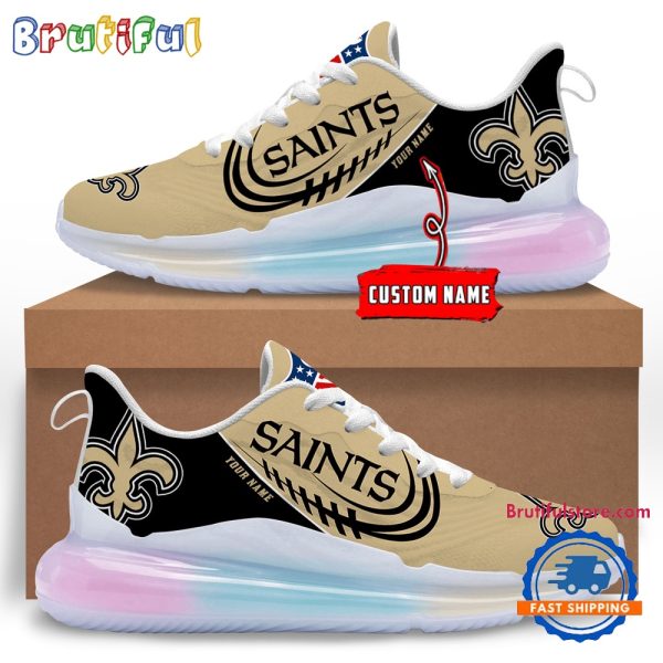 NFL New Orleans Saints Womens Rainbow Atmospheric Cushion Running Shoes Football Womens Shoes.jpg