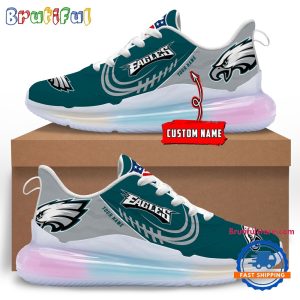 NFL Philadelphia Eagles Womens Rainbow Atmospheric Cushion Running Shoes Football Womens Shoes.jpg