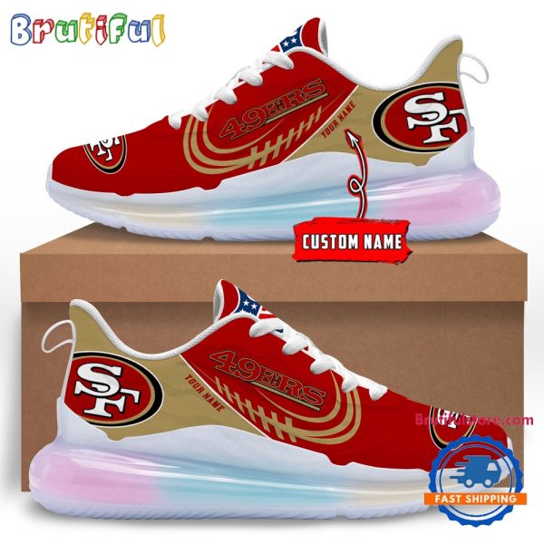 NFL San Francisco 49ers Womens Rainbow Atmospheric Cushion Running Shoes Football Womens Shoes.jpg