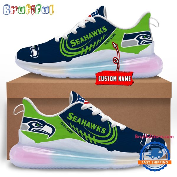 NFL Seattle seahawks Womens Rainbow Atmospheric Cushion Running Shoes Football Womens Shoes.jpg