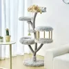 60.2" Tall Cat Tree With Luxury Cat Condo For Large Cats, Modern Cat Tree Tower With Scratching Post, Cat Tower With Soft Plush Platform Top Perch image 1