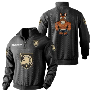 Army Black Knights Quarter-Zip Sweatshirt Stand Collar Custom Name
