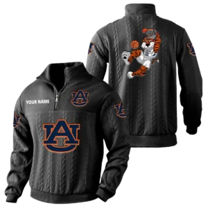 Auburn Tigers Quarter-Zip Sweatshirt Stand Collar Custom Name