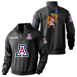 Arizona Wildcats Quarter-Zip Sweatshirt Stand Collar Custom Name