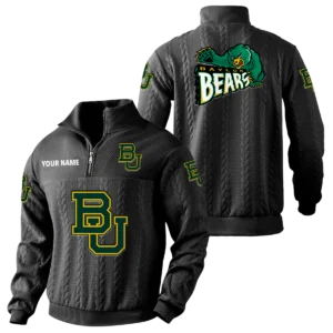 Baylor Bears Quarter-Zip Sweatshirt Stand Collar Custom Name