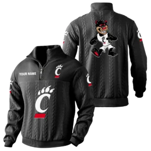 Cincinnati Bearcats Quarter-Zip Sweatshirt Stand Collar Custom Name