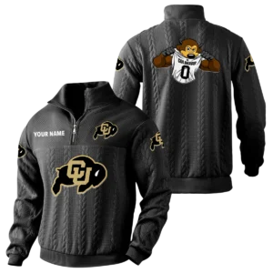 Colorado Buffaloes Quarter-Zip Sweatshirt Stand Collar Custom Name