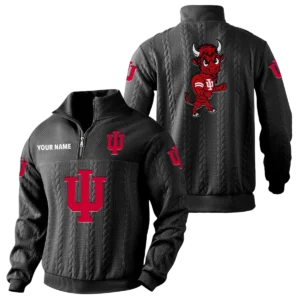 Indiana Hoosiers Quarter-Zip Sweatshirt Stand Collar Custom Name
