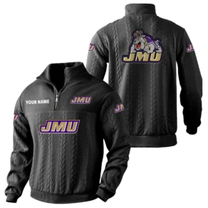 James Madison Dukes Quarter-Zip Sweatshirt Stand Collar Custom Name
