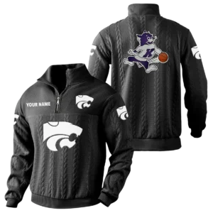Kansas State Wildcats Quarter-Zip Sweatshirt Stand Collar Custom Name
