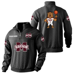 Mississippi State Bulldogs Quarter-Zip Sweatshirt Stand Collar Custom Name