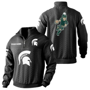 Michigan State Spartans Quarter-Zip Sweatshirt Stand Collar Custom Name