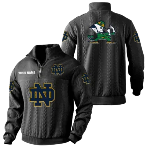 Notre Dame Fighting Irish Quarter-Zip Sweatshirt Stand Collar Custom Name