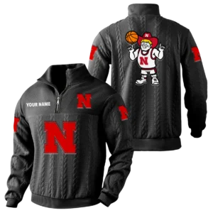 Nebraska Cornhuskers Quarter-Zip Sweatshirt Stand Collar Custom Name